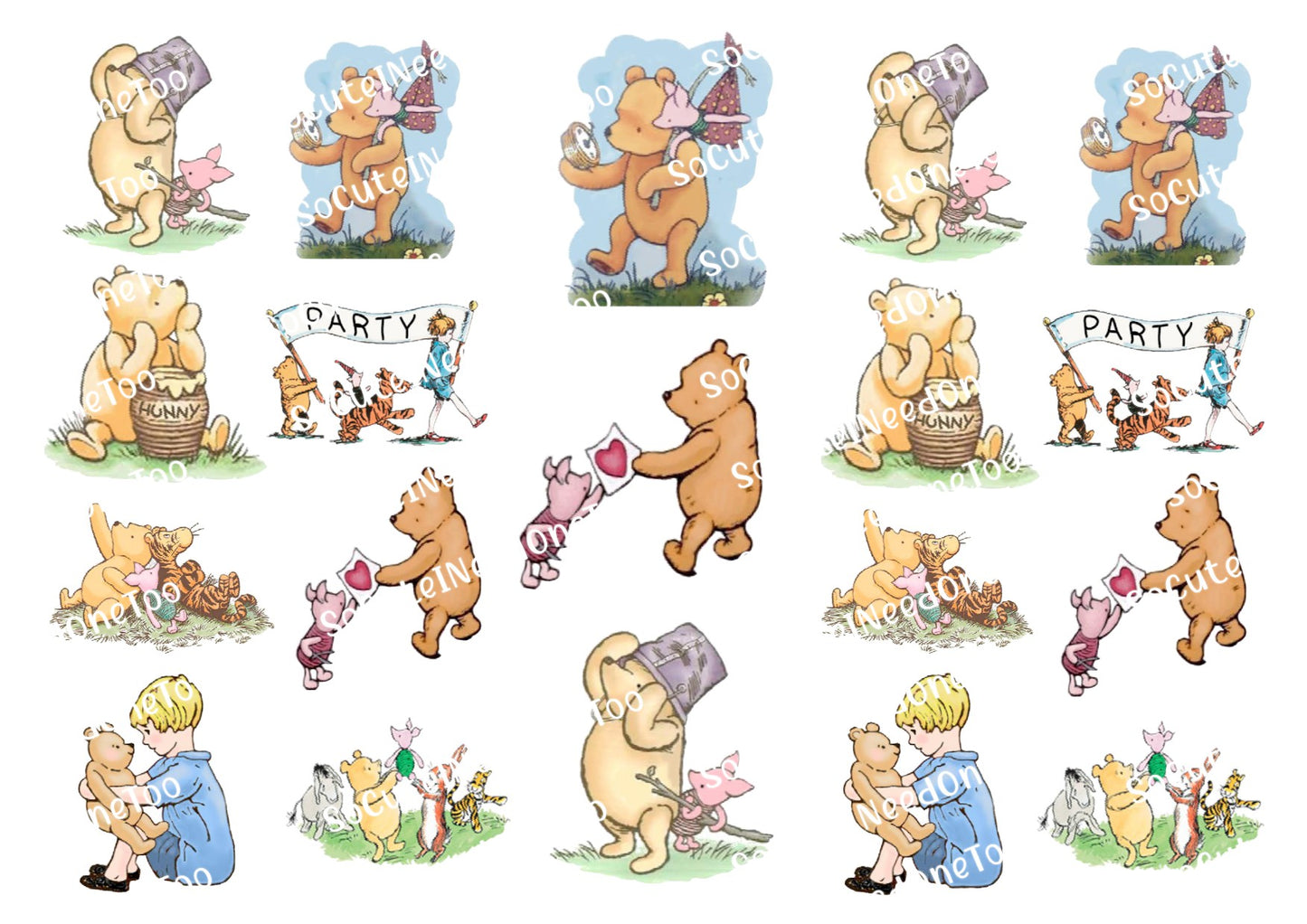 Winnie The Pooh - SM Vintage Waterslide Decals - SoCuteINeedOneToo