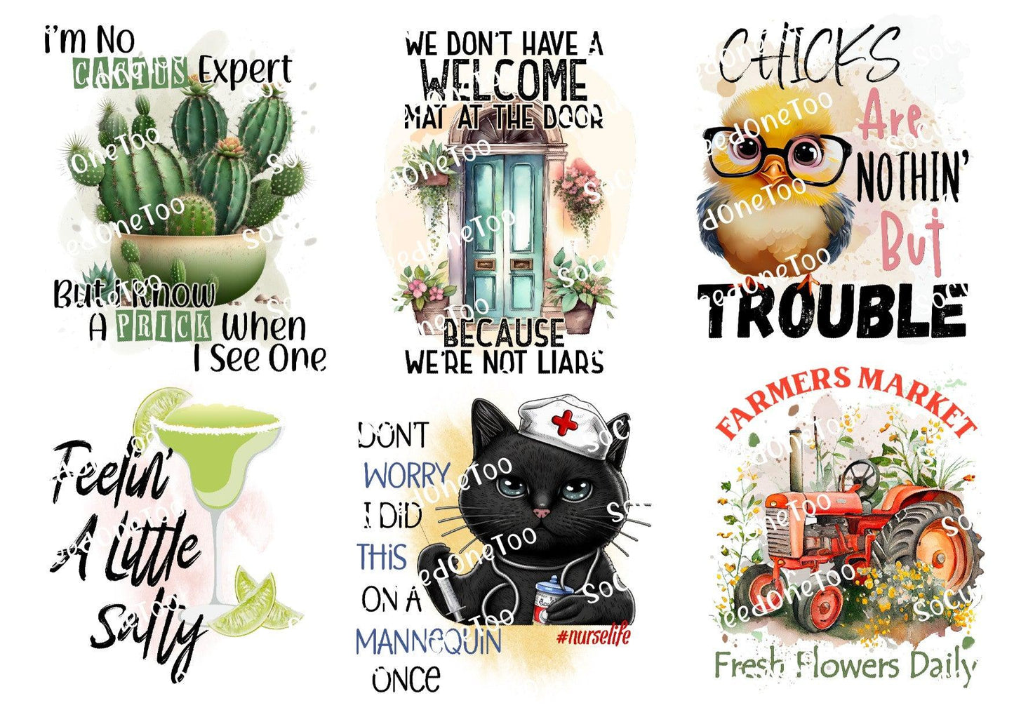 Adult - Feeling A Little Salty Waterslide Decals - SoCuteINeedOneToo