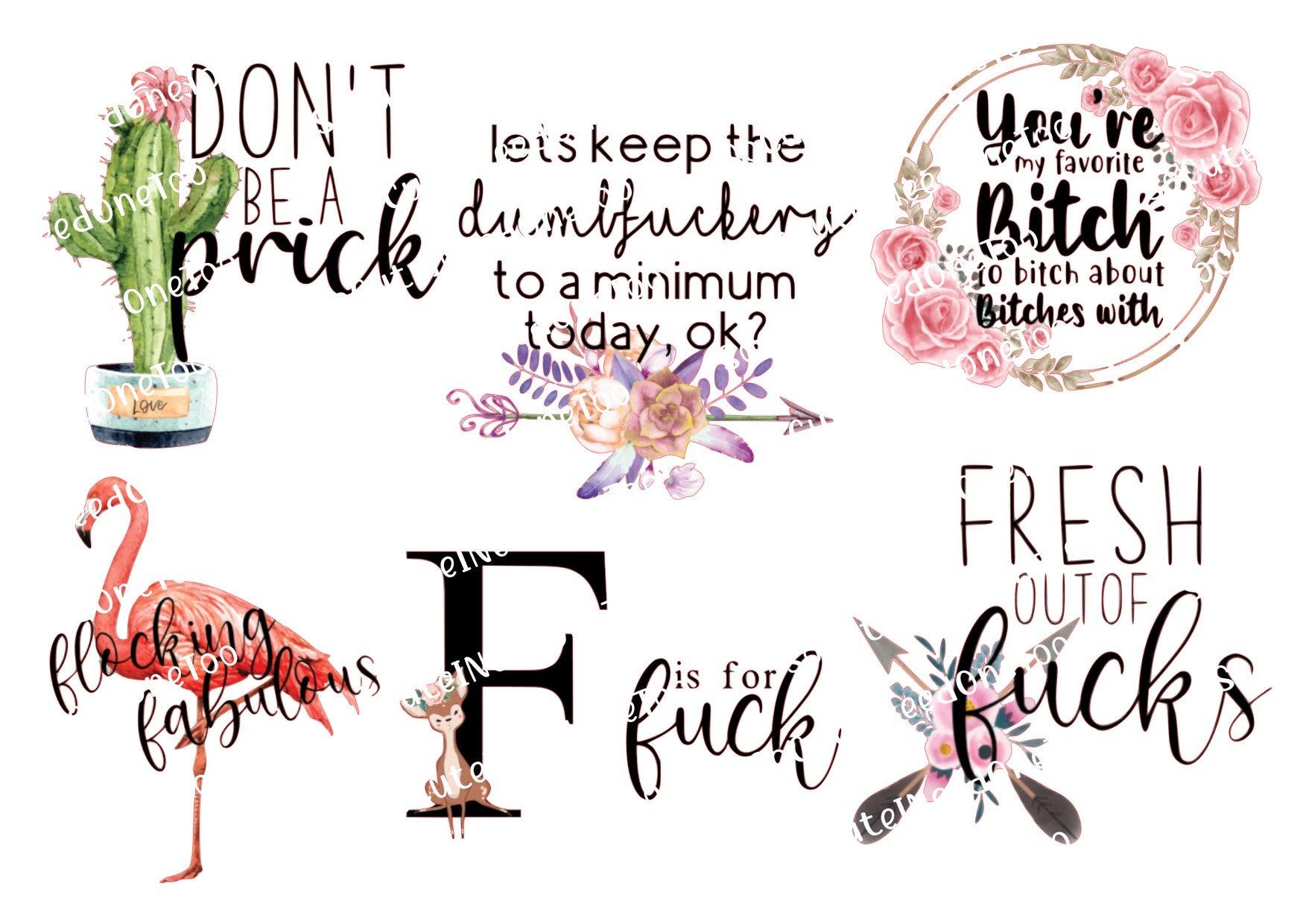 Adult Humor #12 STICKERS - Sassy, Fun, & Fabulous - SoCuteINeedOneToo