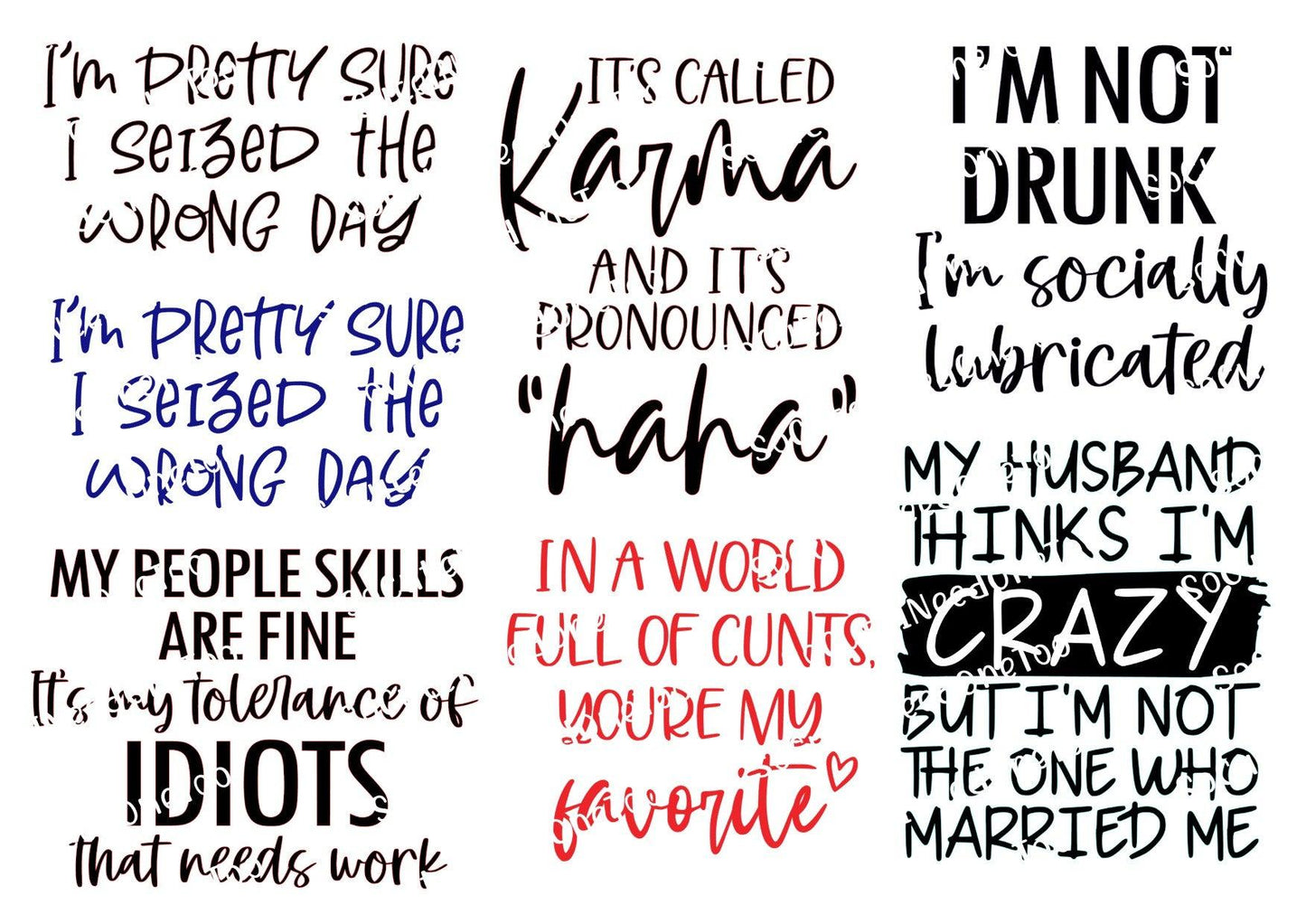 Adult Humor #4 Waterslide Decals - SoCuteINeedOneToo