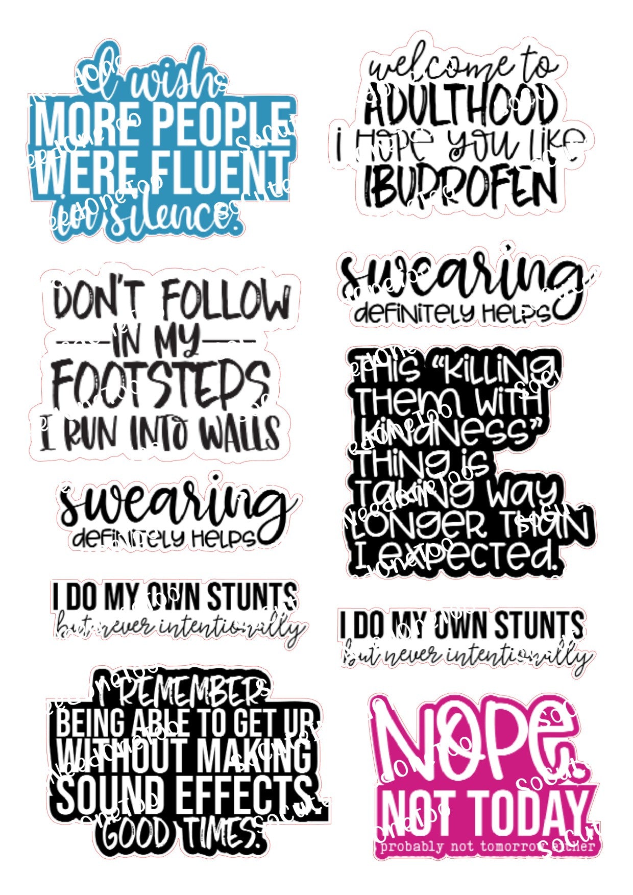 Adult Sayings - I Wish More People Waterslide Decals - SoCuteINeedOneToo