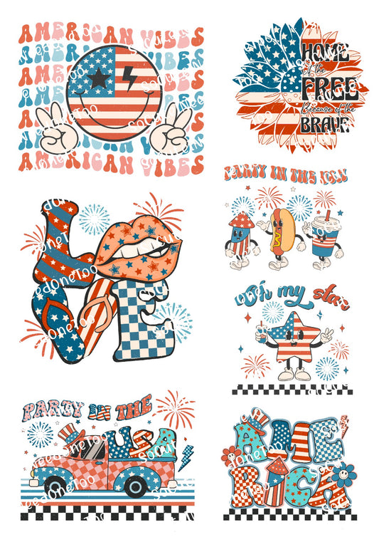 America - Party In The USA Waterslide Decals - SoCuteINeedOneToo