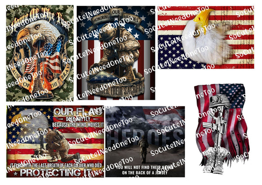 American Flags #4 Decals - SoCuteINeedOneToo