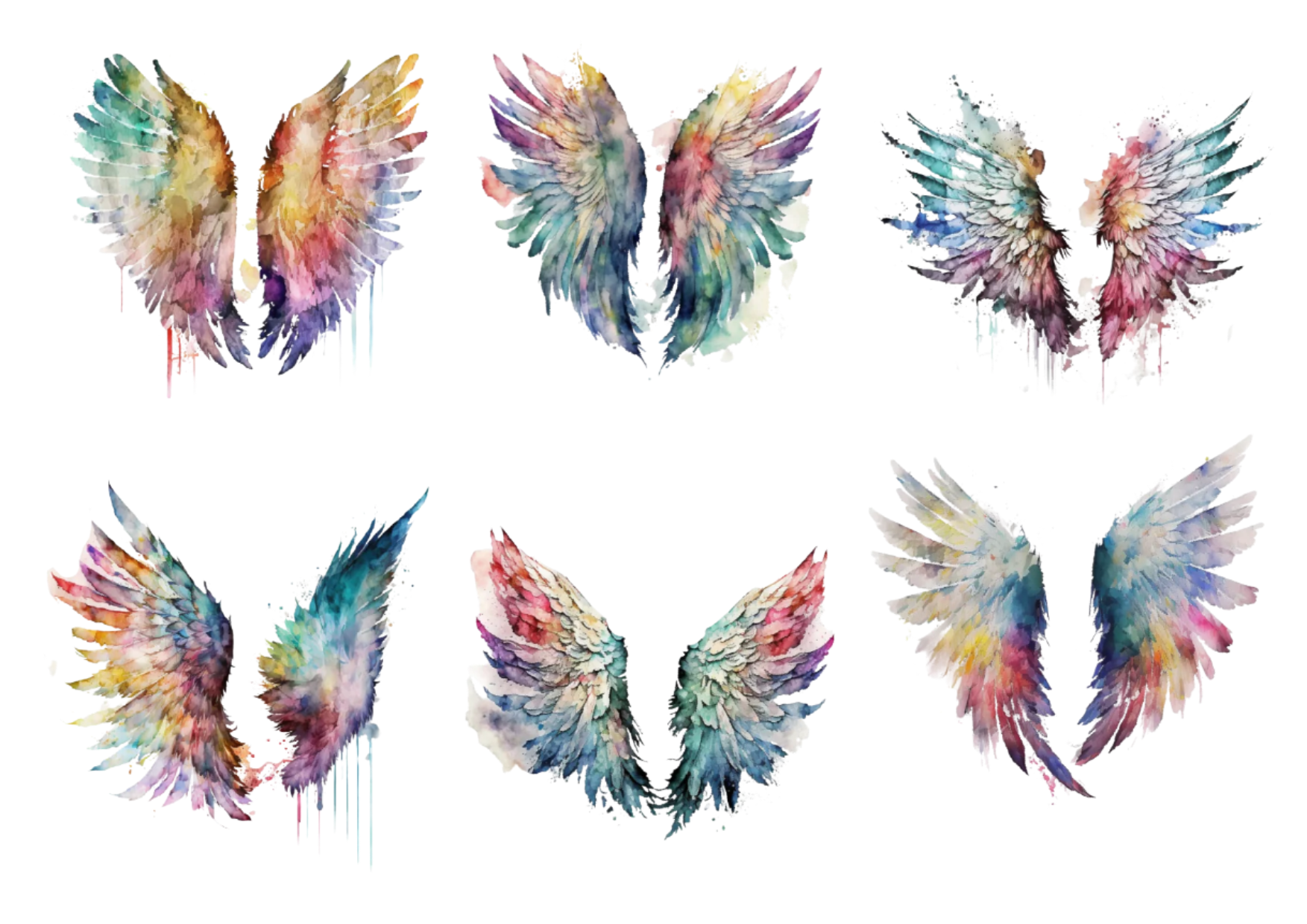 Angel Wings - Colorful Waterslide Decals - SoCuteINeedOneToo