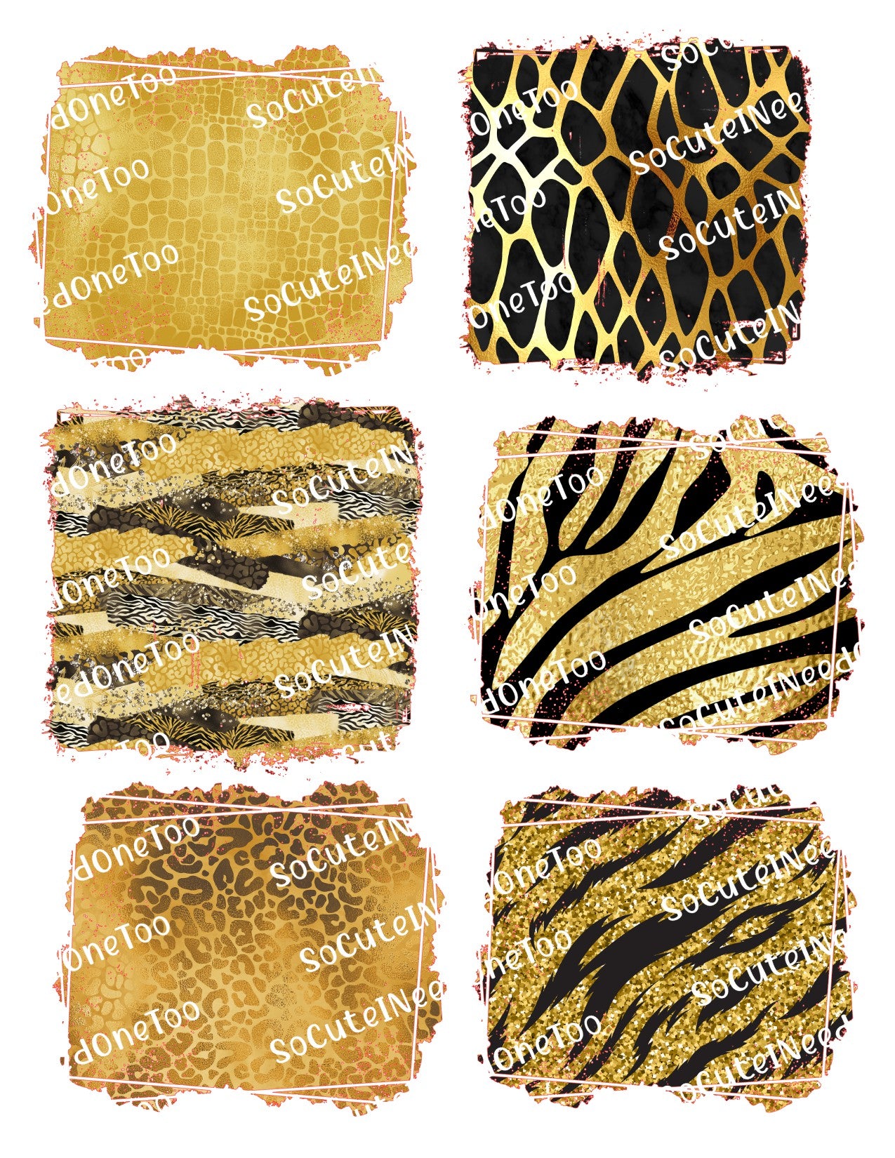 Animal Glam #1 & #2 Waterslide Decals - SoCuteINeedOneToo