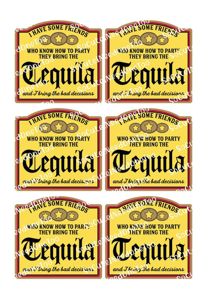 Cute Labels for Rum, Whiskey, Tequila & Vodka Tumblers - SoCuteINeedOneToo