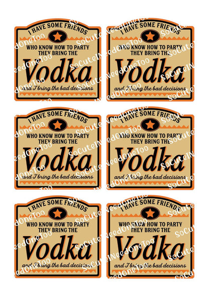 Cute Labels for Rum, Whiskey, Tequila & Vodka Tumblers - SoCuteINeedOneToo