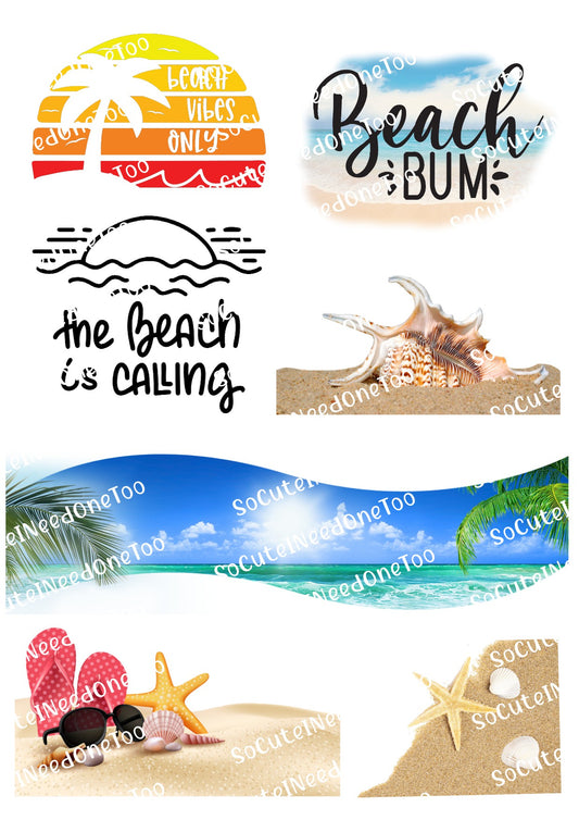 Beach Life Waterslide Decals - SoCuteINeedOneToo