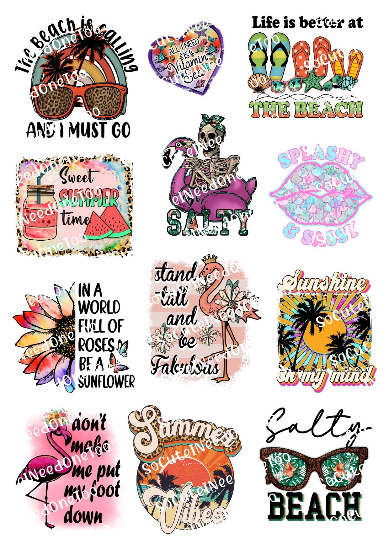 Beach Life Waterslide Decals - SoCuteINeedOneToo