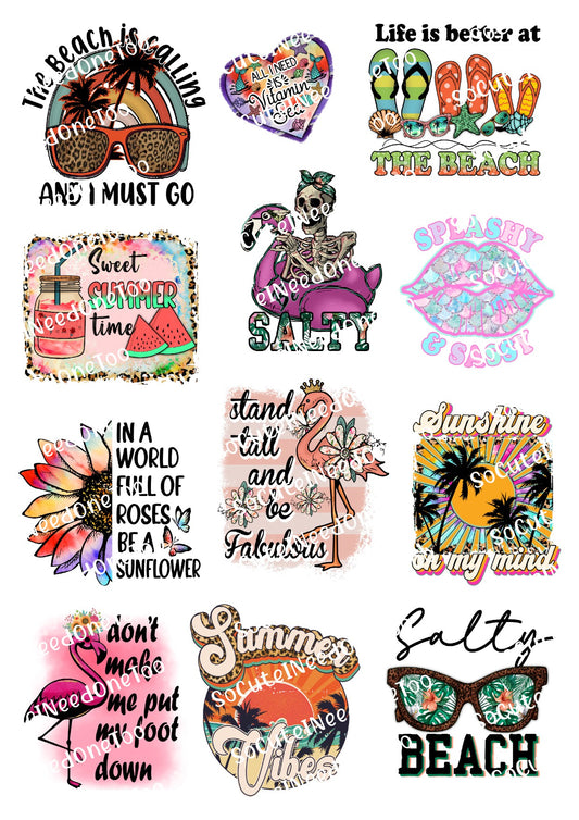 Beach Life Waterslide Decals - SoCuteINeedOneToo