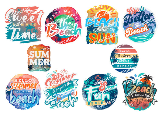 Beach - Sweet Summer Time Waterslide Decals - SoCuteINeedOneToo