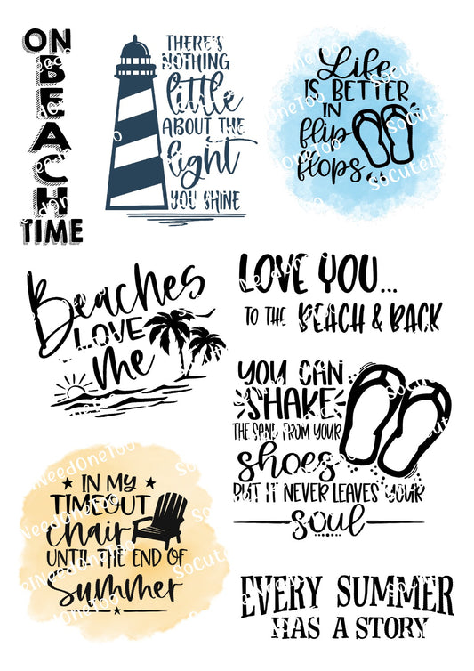 Beach Time Waterslide Decals - SoCuteINeedOneToo