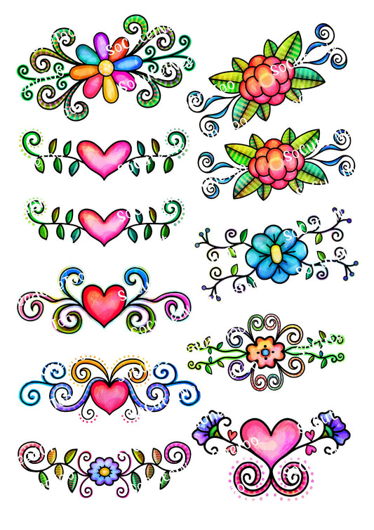 Beautiful Scrolls Waterslide Decals - SoCuteINeedOneToo