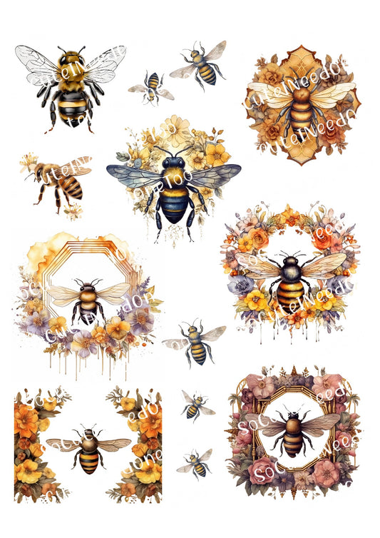 Bee #12 Waterslide Decals - SoCuteINeedOneToo
