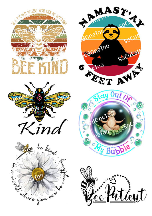 Bee Kind Waterslide Decals - SoCuteINeedOneToo