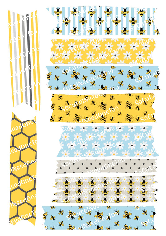 Bee Washi Tape Waterslide Decals - SoCuteINeedOneToo