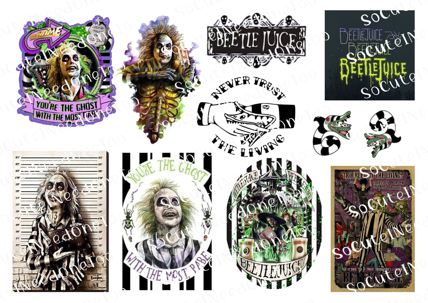 Beetlejuice Waterslide Decals - SoCuteINeedOneToo