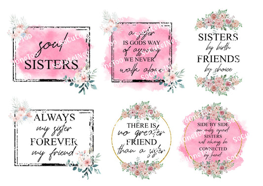 Best Friend & Sister #2 Waterslide Decals - SoCuteINeedOneToo