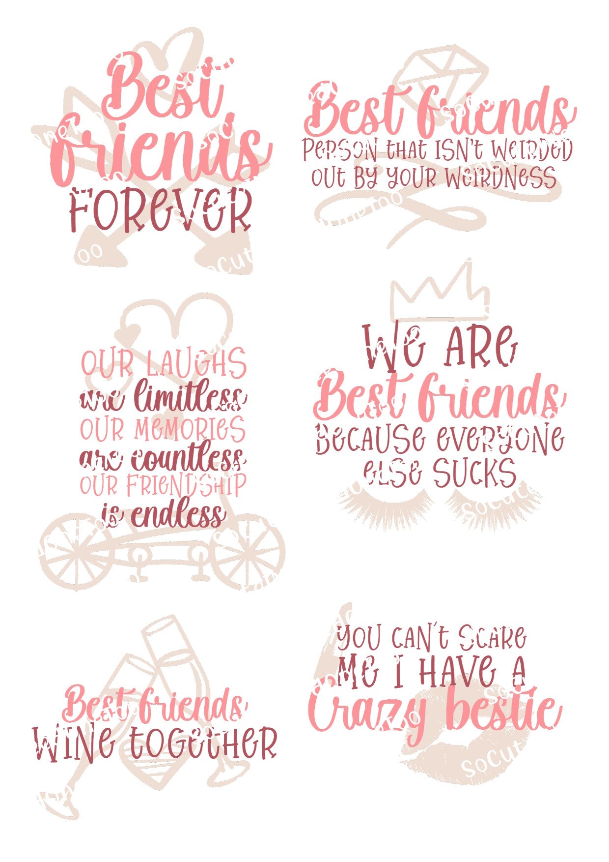 Best Friends Forever Waterslide Decals - SoCuteINeedOneToo