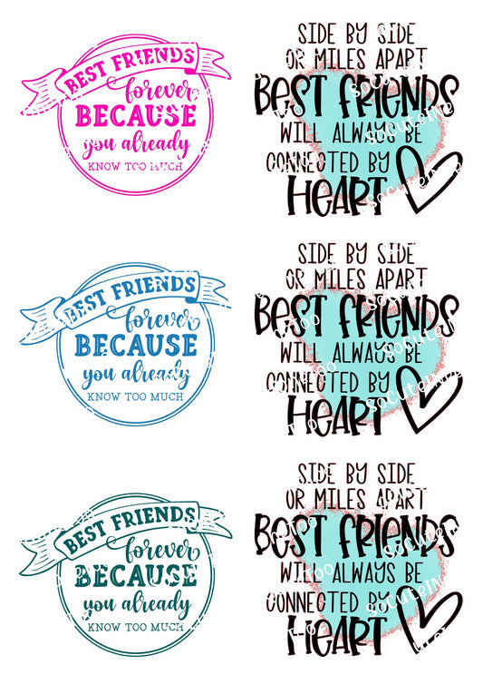 Best Friends Know Too Much Waterslide Decals - SoCuteINeedOneToo
