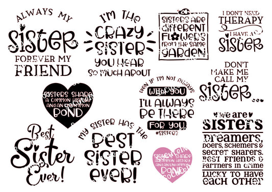 Best Sister Ever Waterslide Decals - SoCuteINeedOneToo