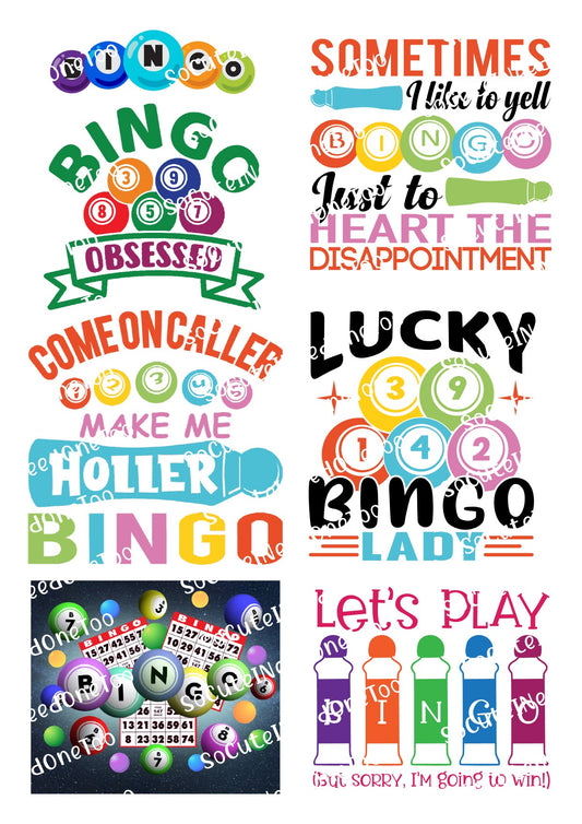 Bingo Theme Waterslide Decals - SoCuteINeedOneToo