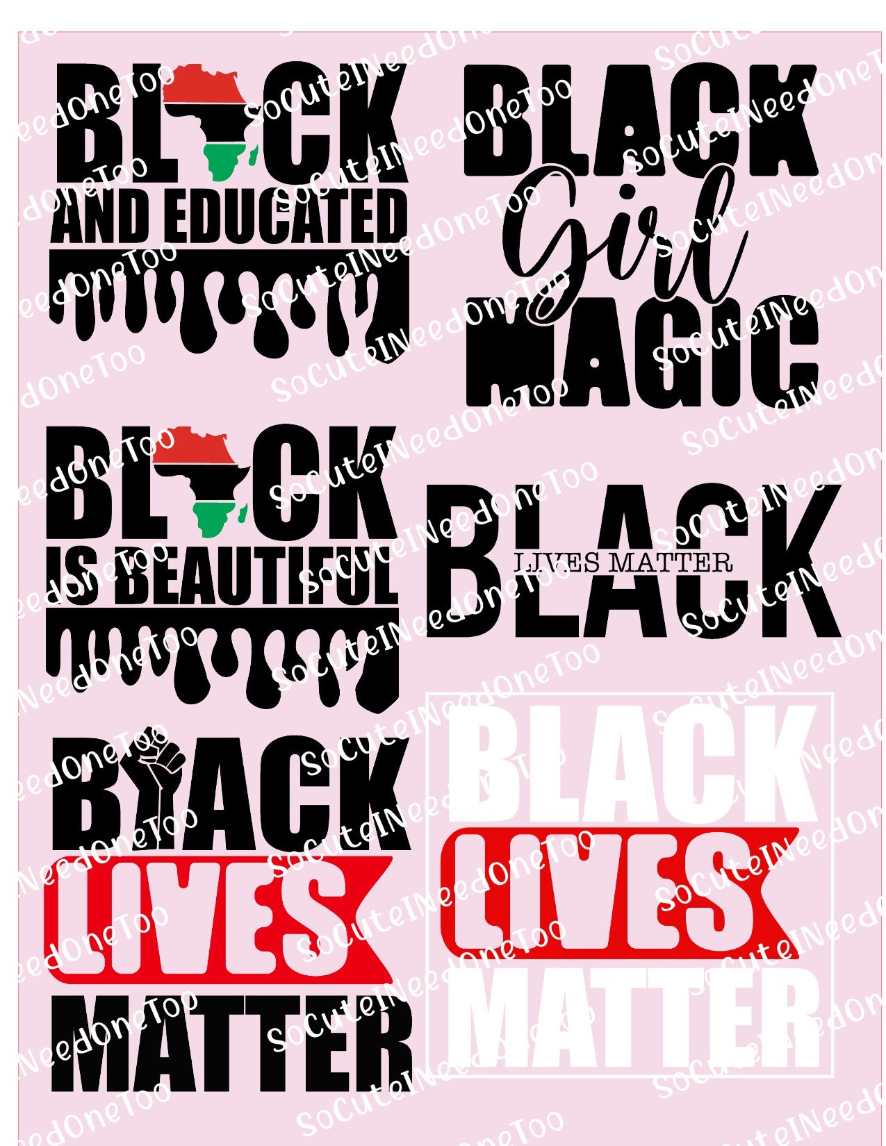 Black Girl Magic Waterslide Decals - SoCuteINeedOneToo