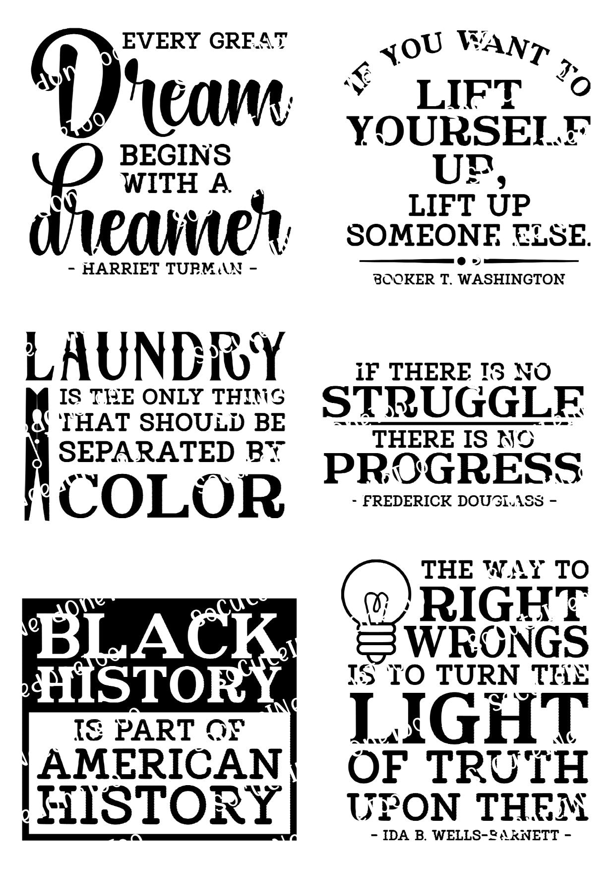 Black History Waterslide Decals - SoCuteINeedOneToo
