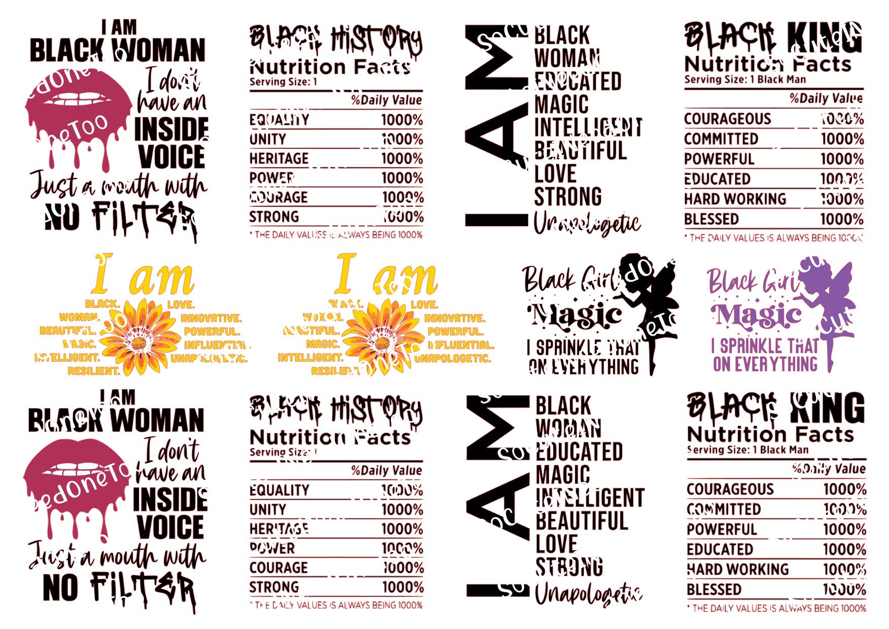 Black Woman Pride Waterslide Decals - SoCuteINeedOneToo