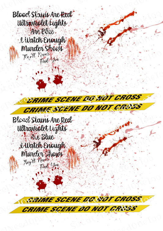 Blood Stains Are Red Waterslide Decals - SoCuteINeedOneToo