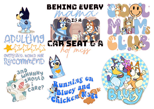 Bluey - Adulting Waterslide Decals - SoCuteINeedOneToo