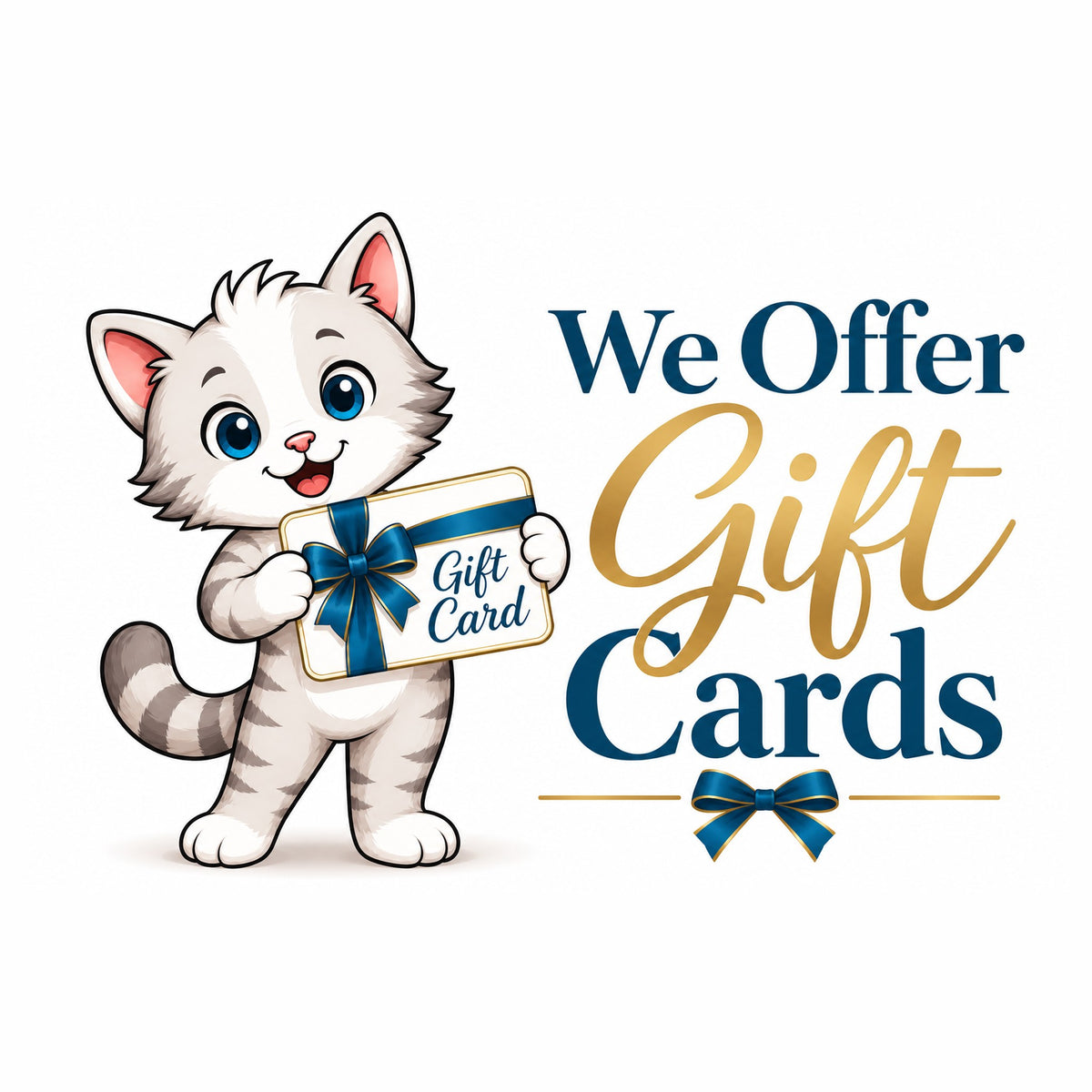 Bobcat the cat holding a gift card - SoCuteINeedOneToo gift cards