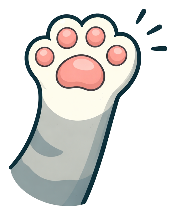 Bobcat paw print icon, transparent background