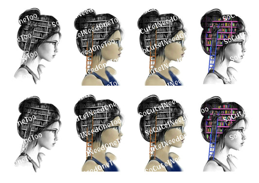 Book Girl Waterslide Decals - SoCuteINeedOneToo