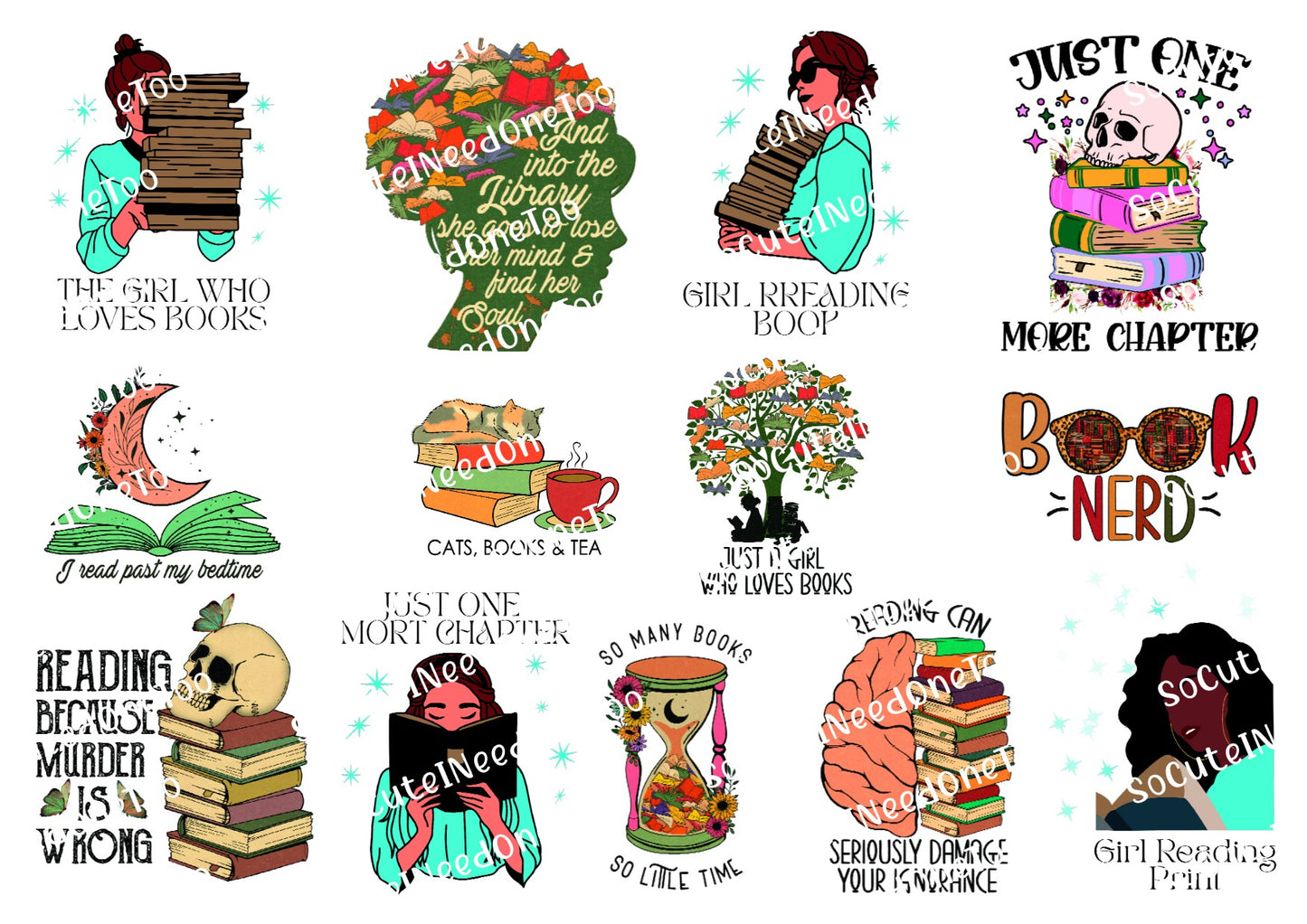 Book Nerd Waterslide Decals - SoCuteINeedOneToo
