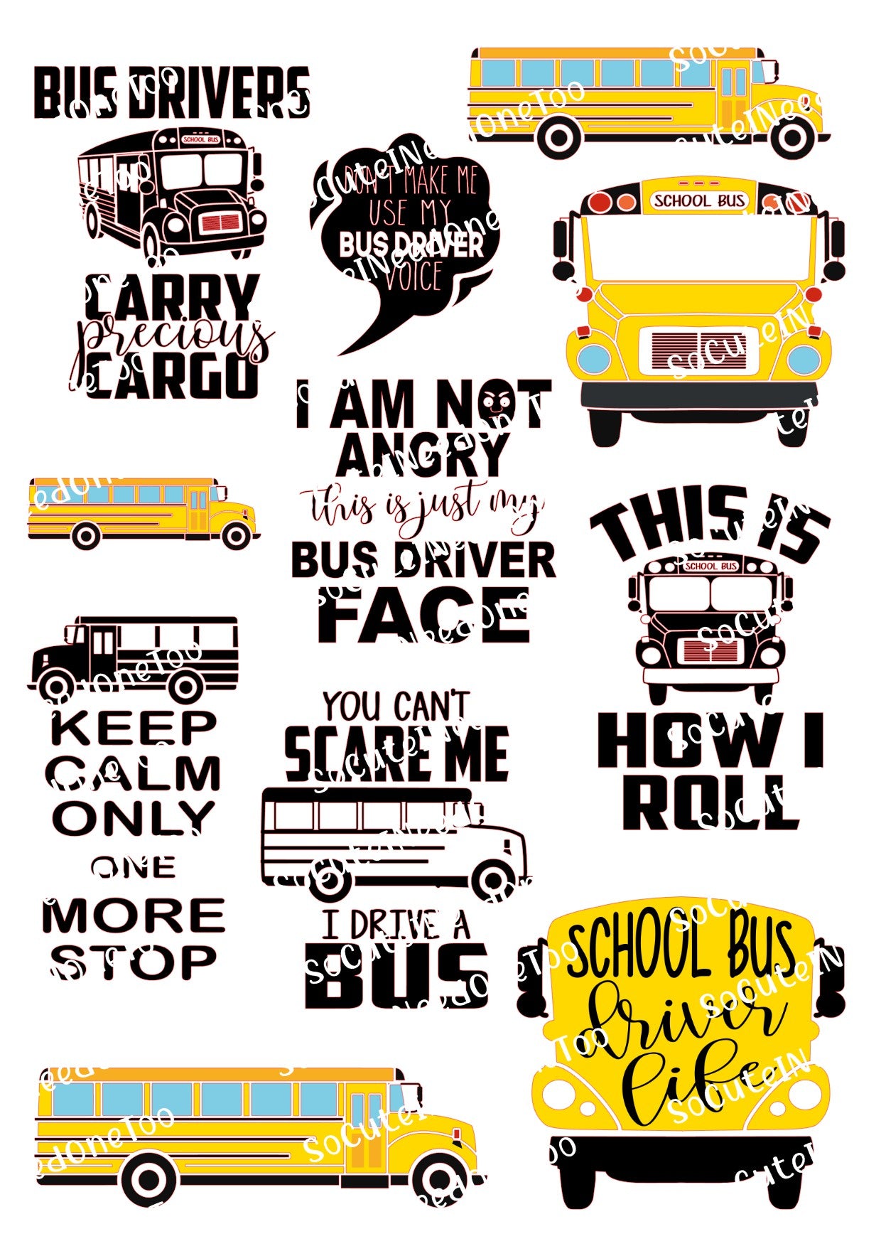 Bus Driver Waterslide Decals - SoCuteINeedOneToo
