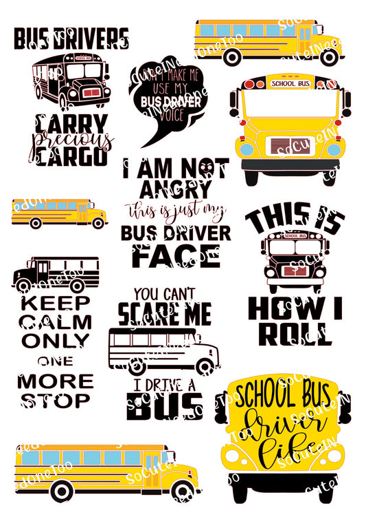Bus Driver Waterslide Decals - SoCuteINeedOneToo