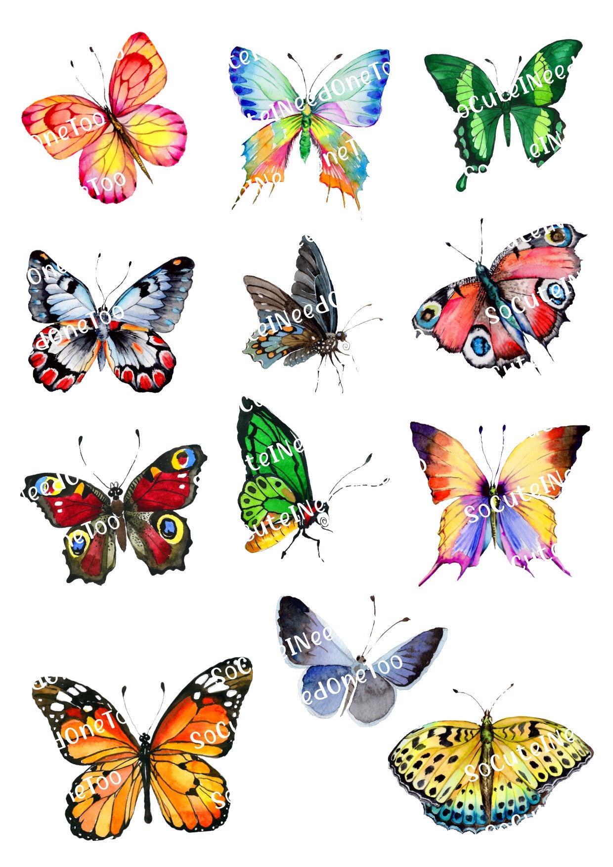 Butterflies Decals Waterslide Decals - SoCuteINeedOneToo