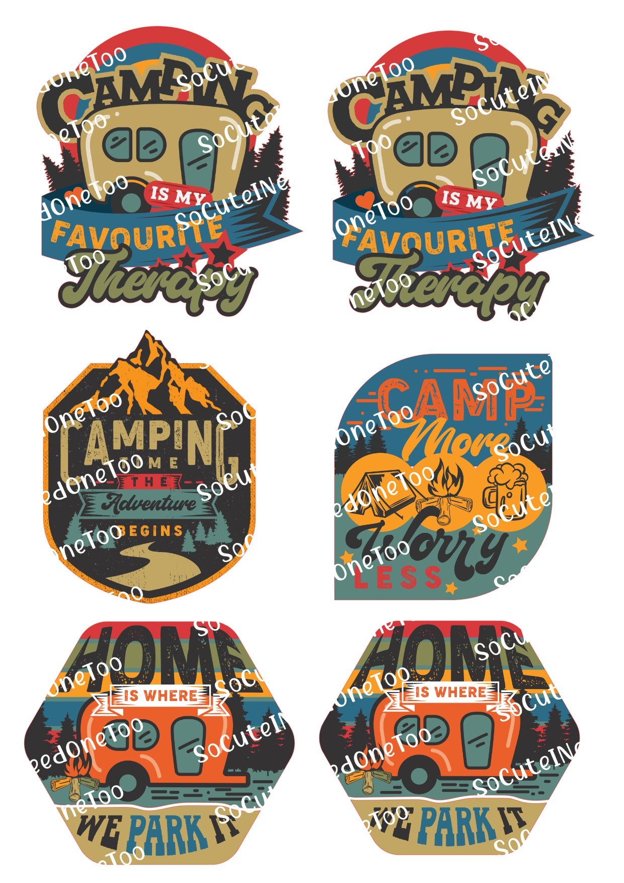 Camping Fun #2 Waterslide Decals - SoCuteINeedOneToo