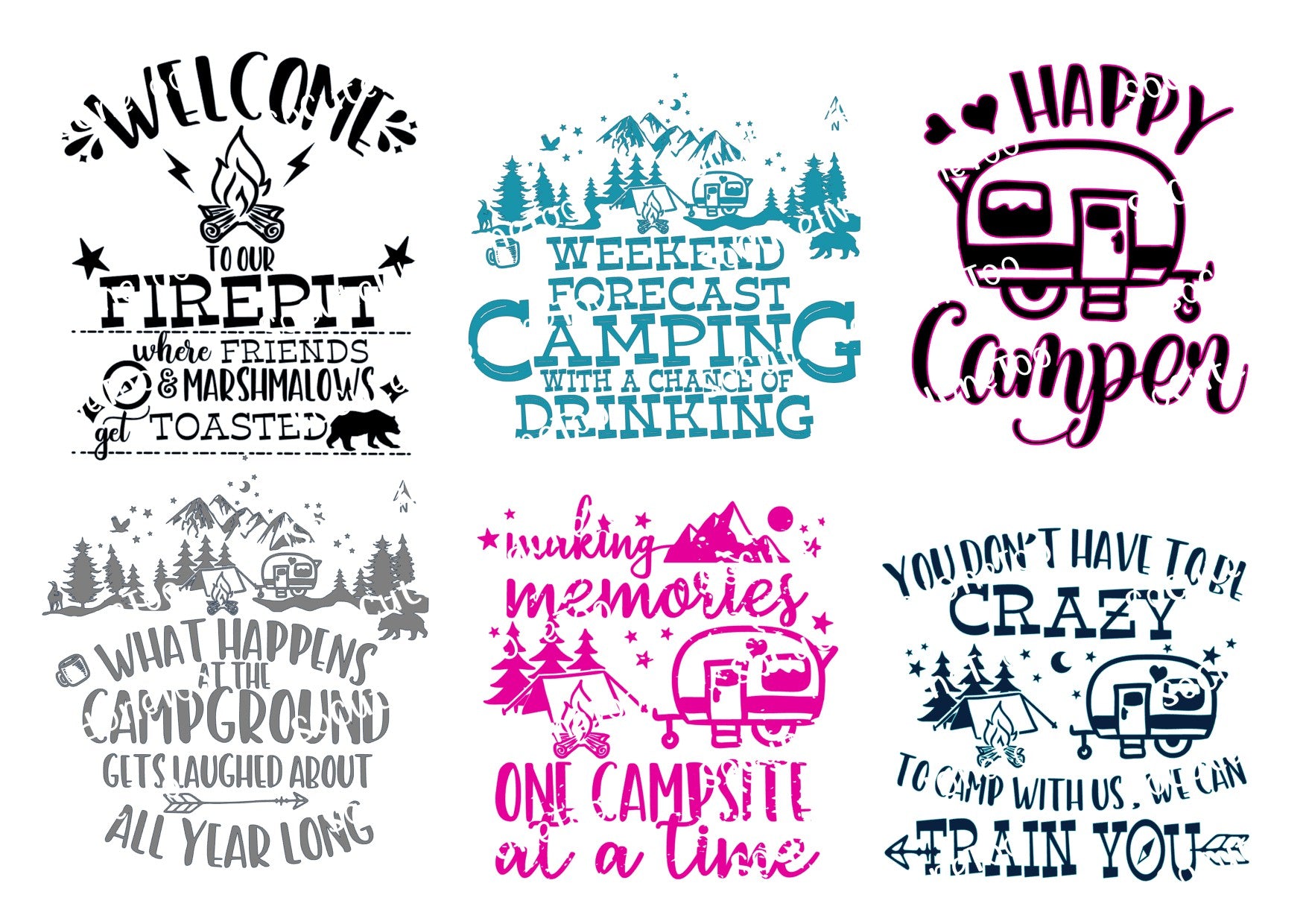 Camping - Laughing Waterslide Decals - SoCuteINeedOneToo