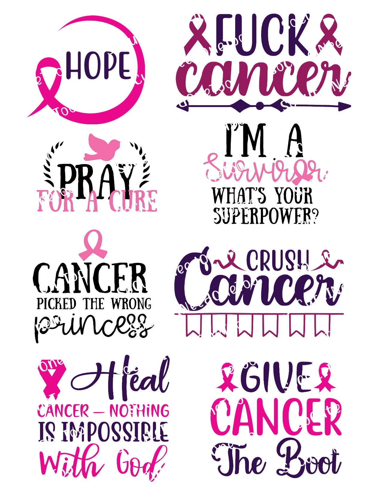 Cancer Sucks Waterslide Decals - SoCuteINeedOneToo