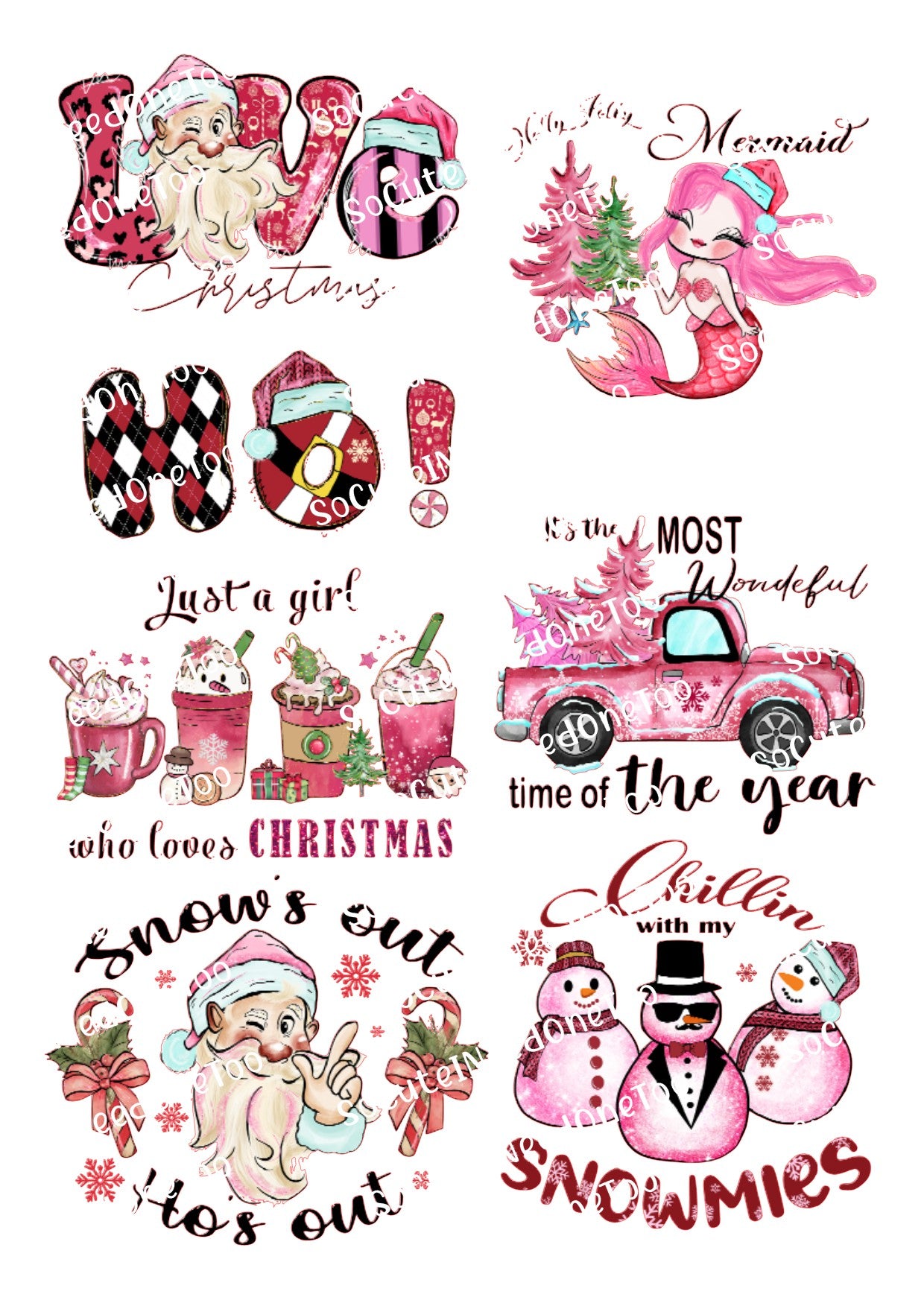 Christmas B Waterslide Decals - SoCuteINeedOneToo