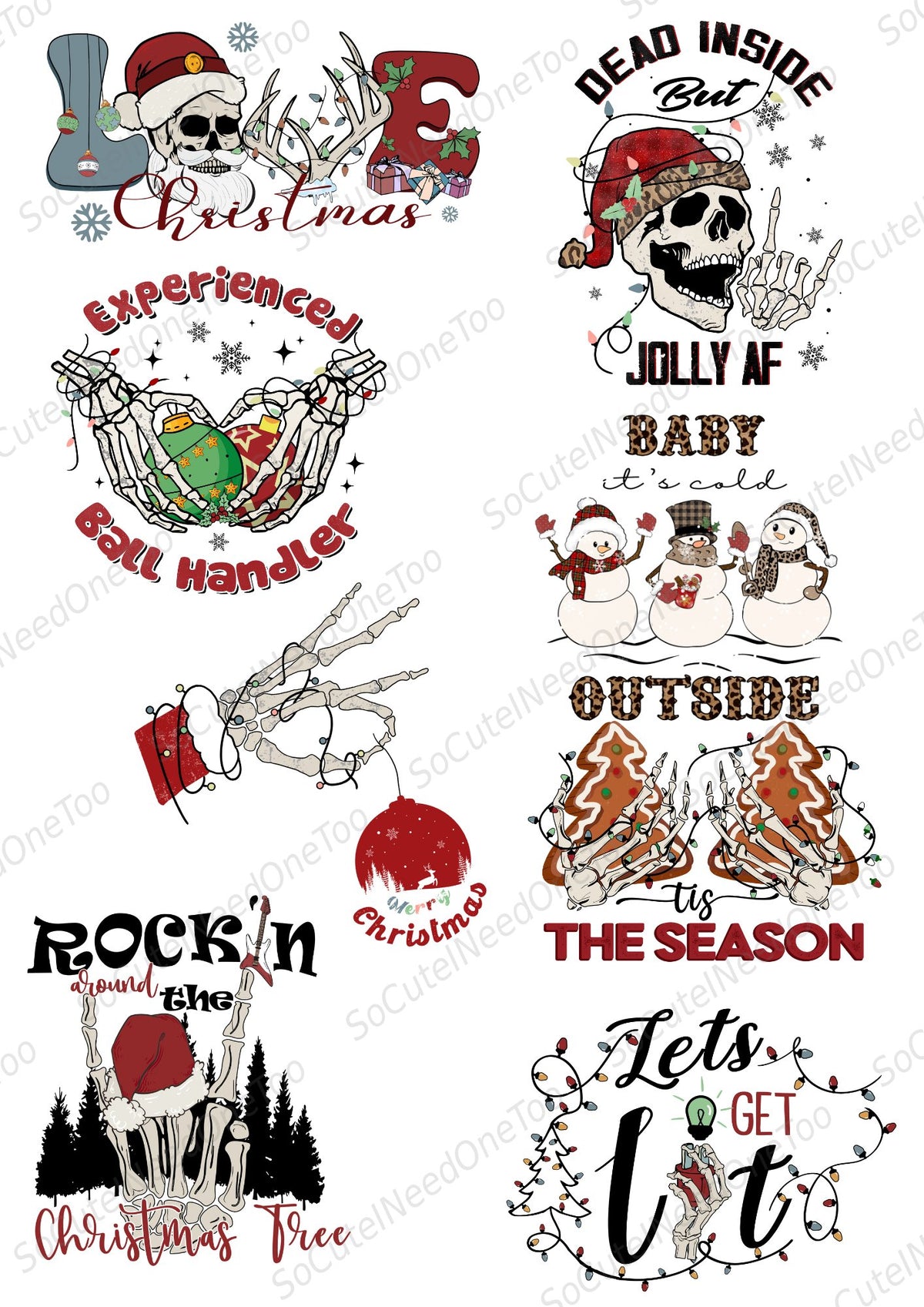 Experienced Ball Handler Waterslide Decals - funny adult Christmas designs - SoCuteINeedOneToo