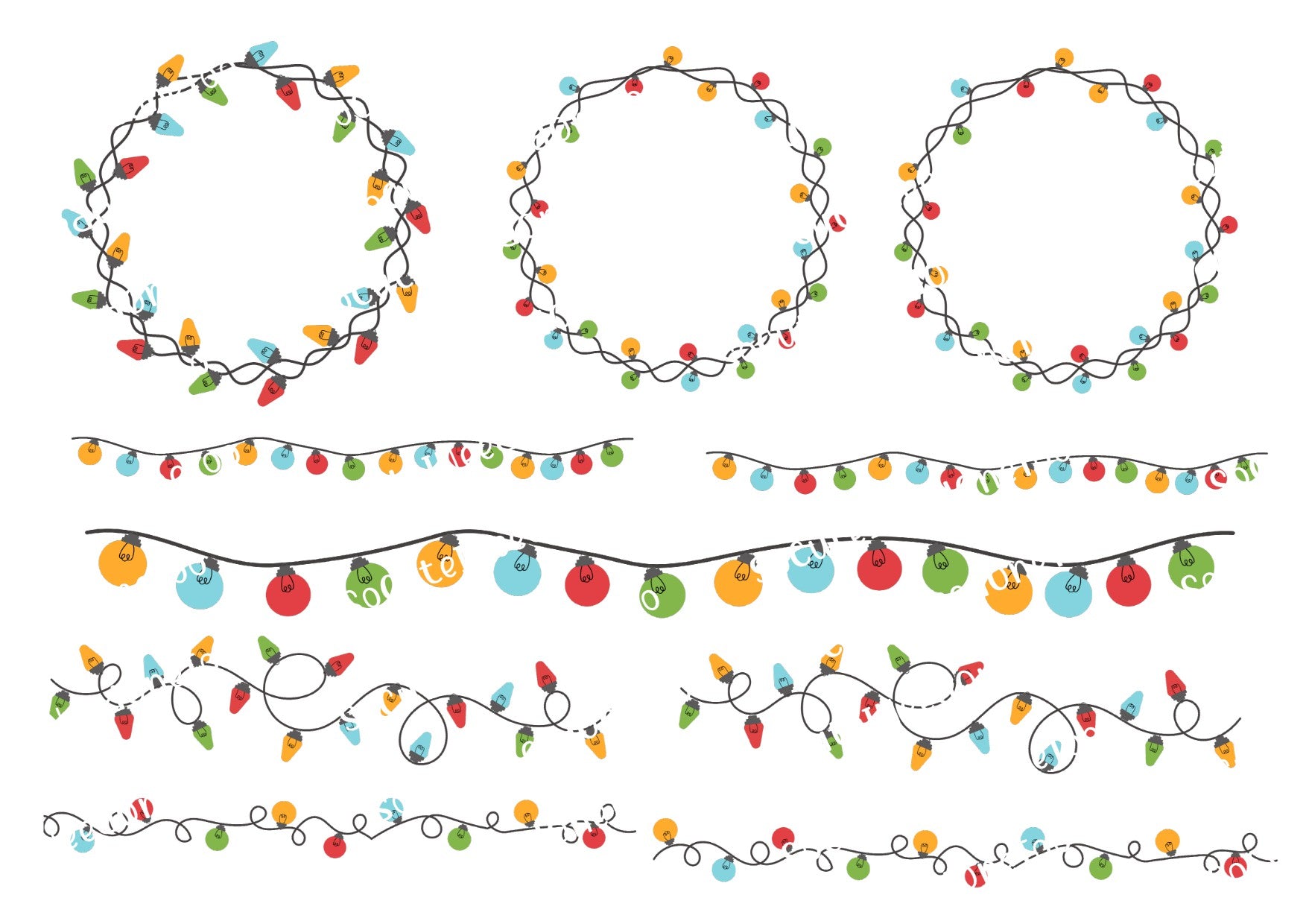 Christmas Lights & Wreath Waterslide Decals - SoCuteINeedOneToo