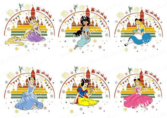 Christmas Princesses Waterslide Decals - SoCuteINeedOneToo