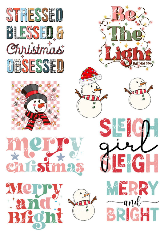 Christmas Stressed & Blessed Waterslide Decals - SoCuteINeedOneToo