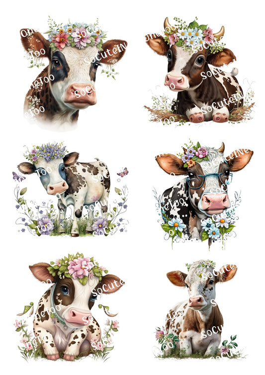 Cow Family Waterslide Decals - SoCuteINeedOneToo
