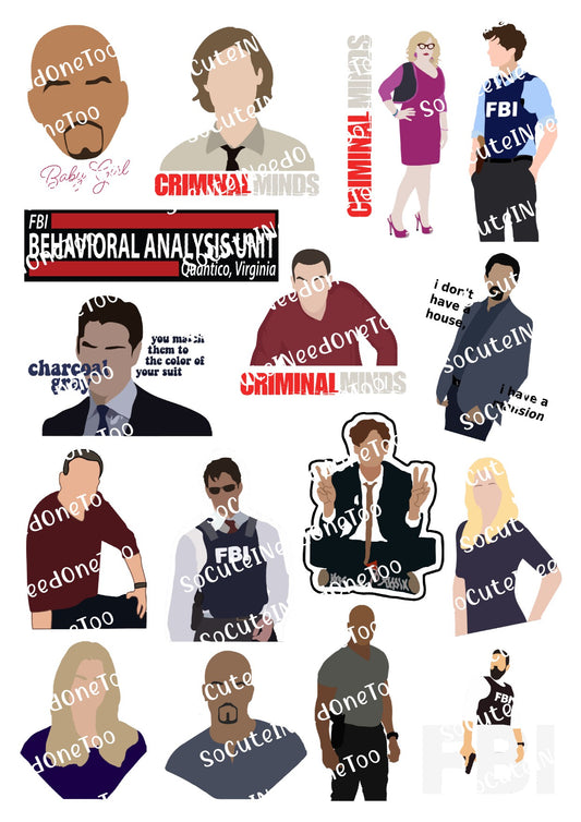 Criminal Minds Waterslide Decals - SoCuteINeedOneToo