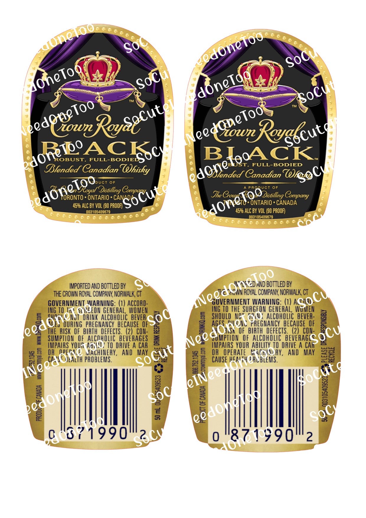 Crown Royal - Black - Front & Back - SoCuteINeedOneToo