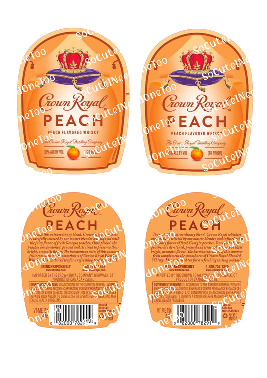 Crown Royal - Peach - Front & Back Waterslide Decals - SoCuteINeedOneToo